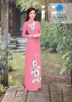 Vải áo dài hoa trên dưới-DT 3736