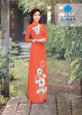 Vải áo dài hoa trên dưới-DT 3736