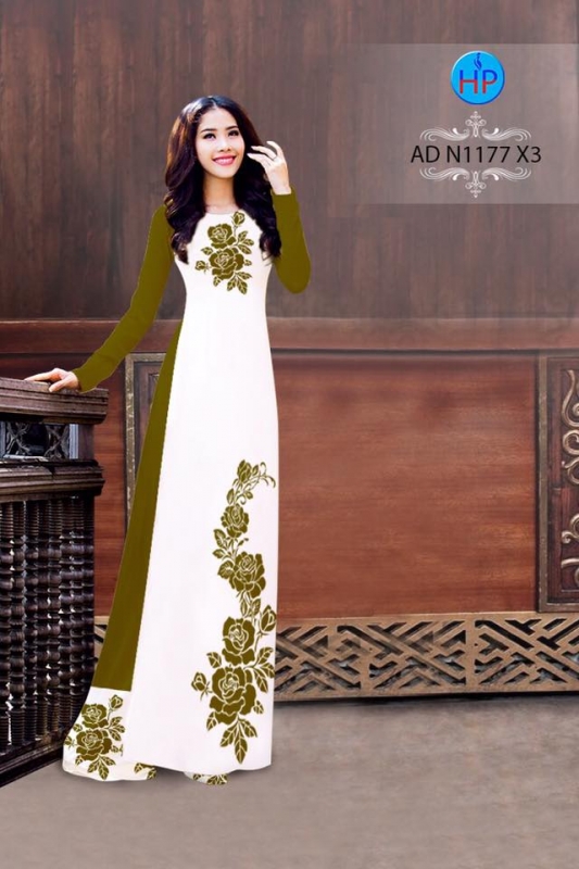 Vải áo dài hoa Hồng dây