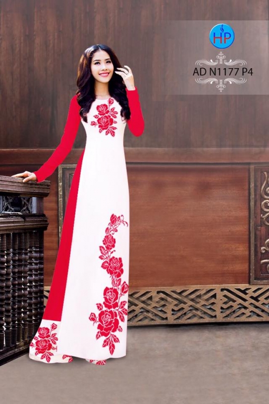 Vải áo dài hoa Hồng dây