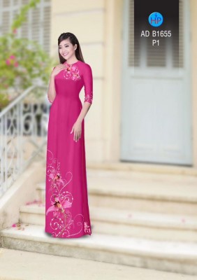 Vải áo dài hoa dây trên dưới-DT 3740