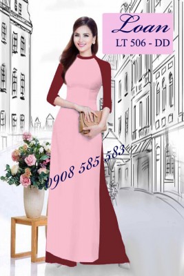 Vải áo dài trơn phối màu-LT 3764