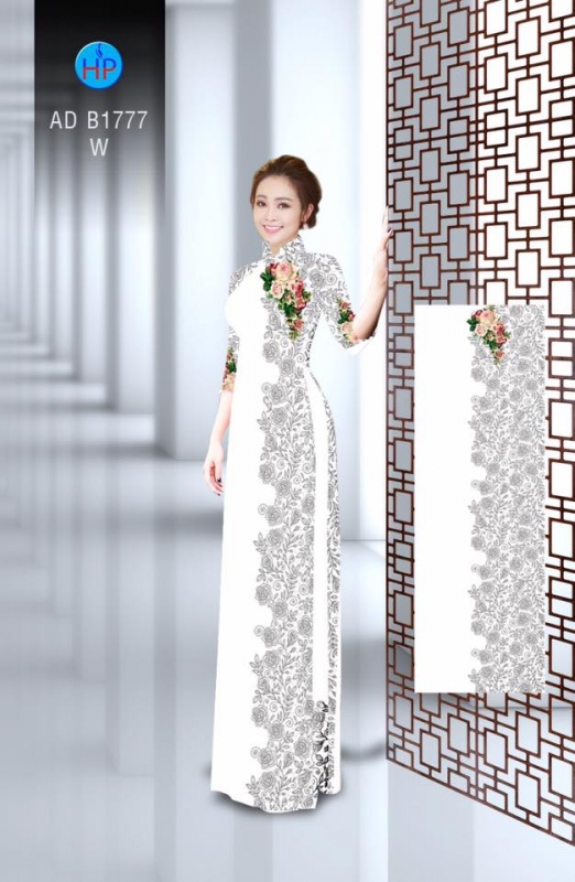 Vải áo dài hoa văn chạy dọc
