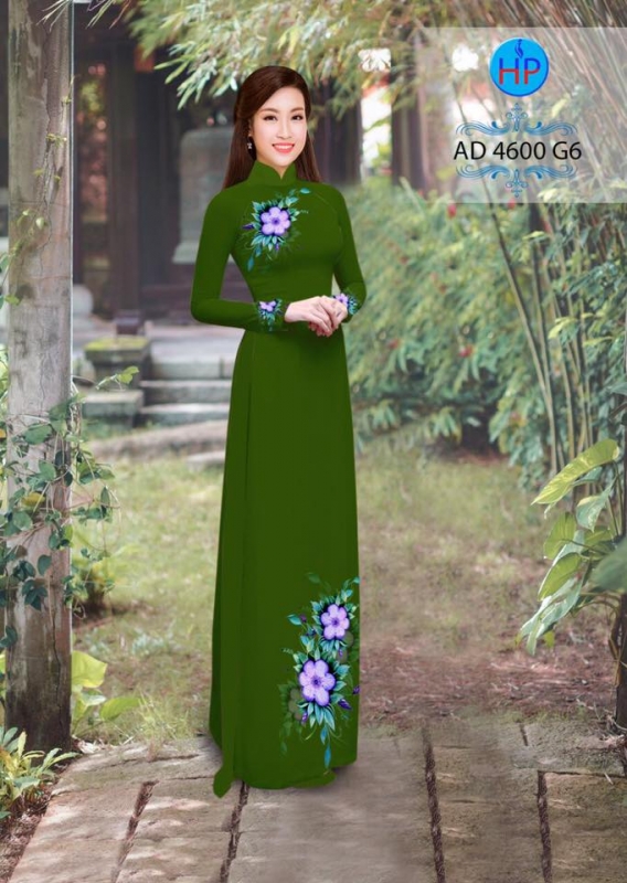 Vải áo dài hoa 3D
