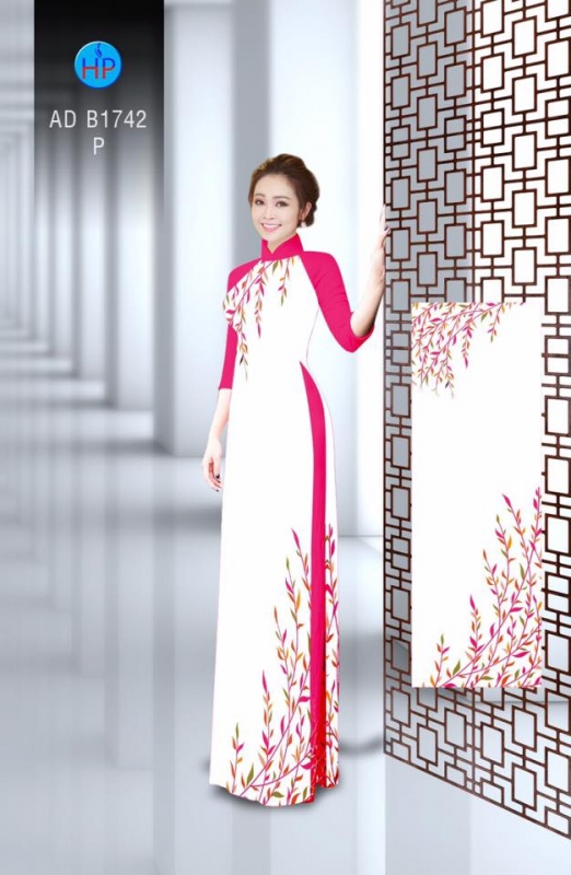 Vải áo dài cành hoa nhỏ