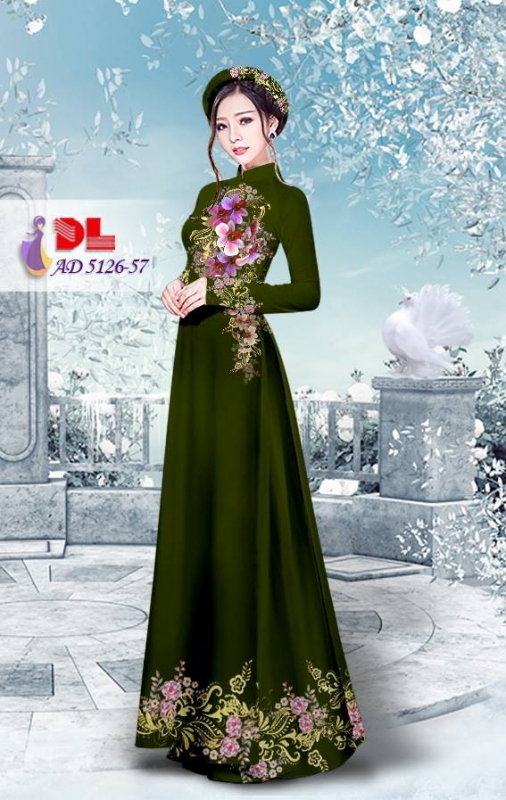 Vải áo dài hoa trên dưới