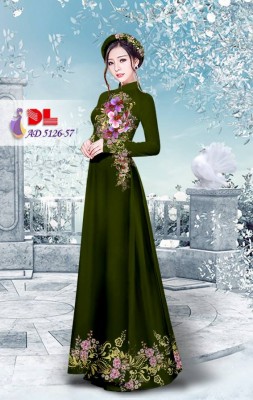 Vải áo dài hoa trên dưới-DT 3790