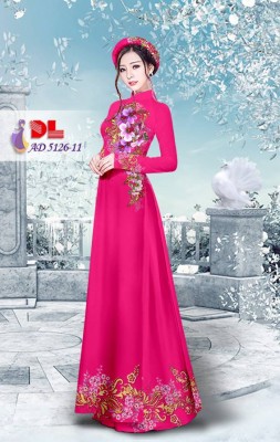 Vải áo dài hoa trên dưới-DT 3792