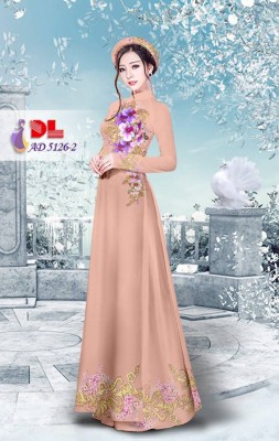 Vải áo dài hoa trên dưới-DT 3792