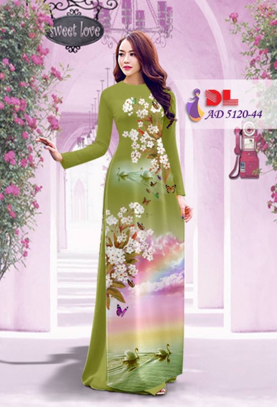 Vải áo dài hoa và cảnh