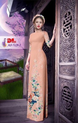 Vải áo dài hoa hồng dây-DT 3838