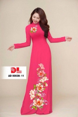 Vải áo dài hoa trên dưới-DT 3839