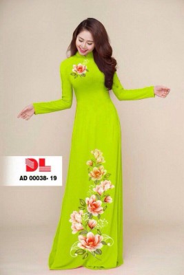 Vải áo dài hoa trên dưới-DT 3839