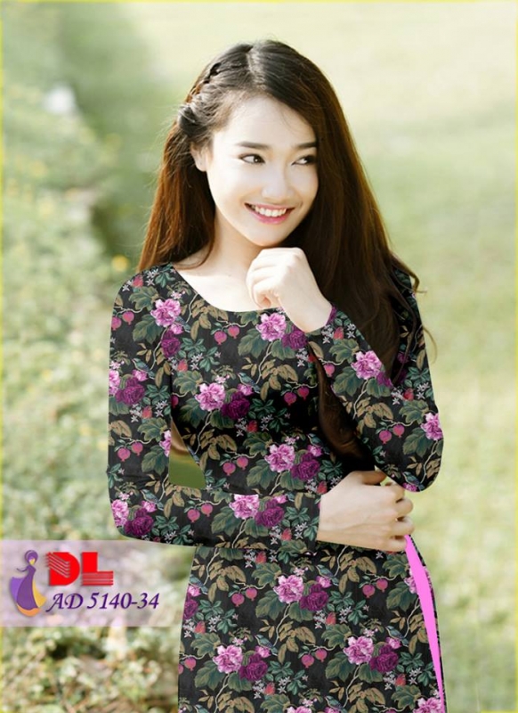 Vải áo dài hoa đều toàn thân