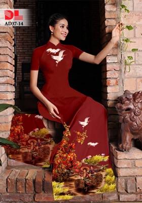 Vải áo dài phong cảnh-DT 3849
