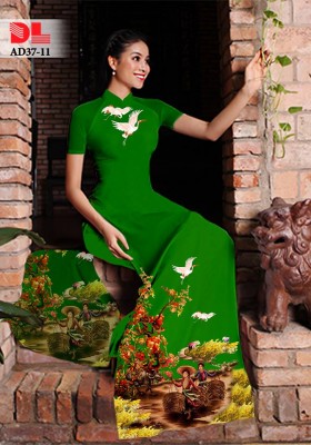Vải áo dài phong cảnh-DT 3849