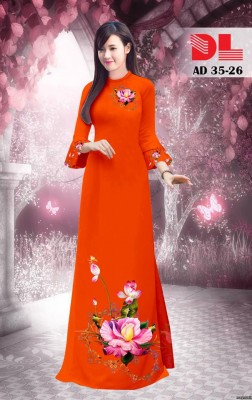 Vải áo dài hoa sen đẹp-DT 3850