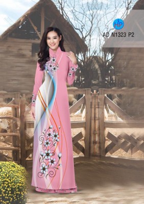 Vải áo dài hoa chạy dọc-DT 3853