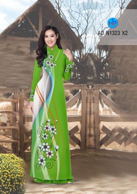 Vải áo dài hoa chạy dọc-DT 3853