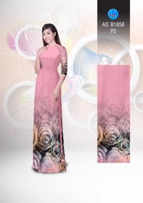 Vải áo dài hoa lập thể-DT 3856