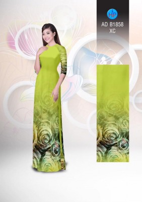 Vải áo dài hoa lập thể-DT 3856
