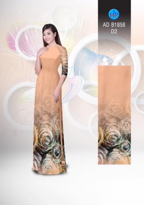 Vải áo dài hoa lập thể-DT 3856