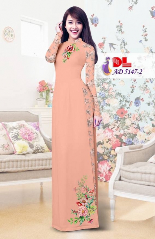 Vải áo dài hoa hồng