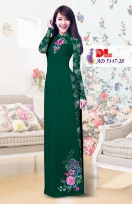Vải áo dài hoa hồng-DT 3875