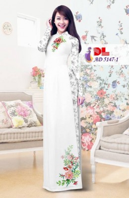 Vải áo dài hoa hồng-DT 3875