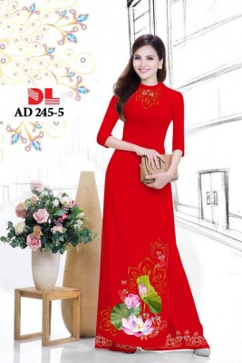 Vải áo dài hoa Sen đẹp-DT 3876