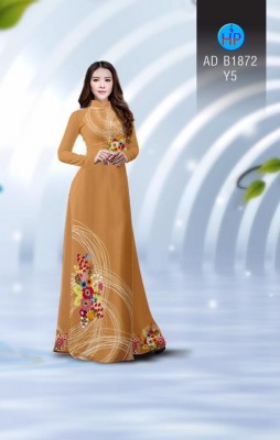 Vải áo dài hoa trên dưới-DT 3878
