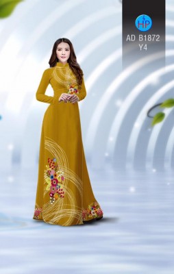 Vải áo dài hoa trên dưới-DT 3878