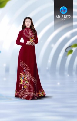 Vải áo dài hoa trên dưới-DT 3878