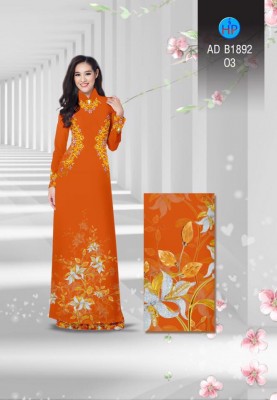Vải áo dài hoa bên eo-DT 3879
