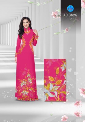 Vải áo dài hoa bên eo-DT 3879