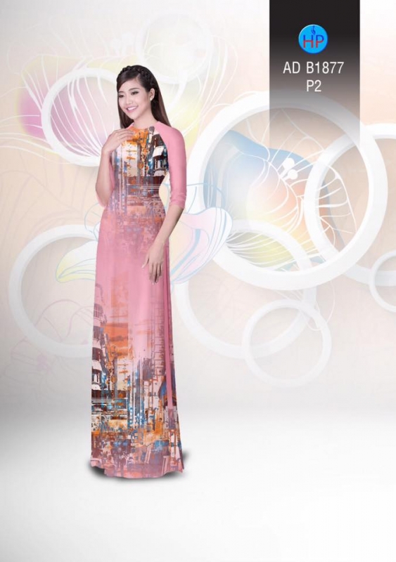 Vải áo dài tranh trừu tượng