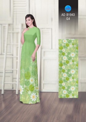 Vải áo dài họa hình lá cây-DT 3895