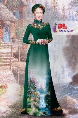 Vải áo dài phong cảnh-DT 3897