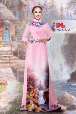 Vải áo dài phong cảnh-DT 3897