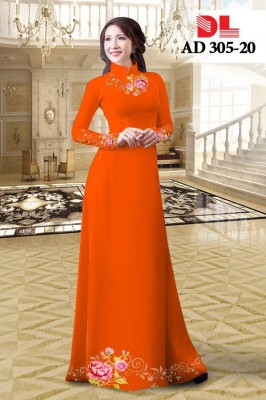 Vải áo dài hoa hồng-DT 3927
