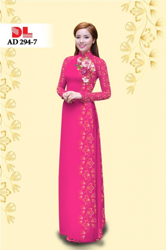 Vải áo dài hoa chạy dọc