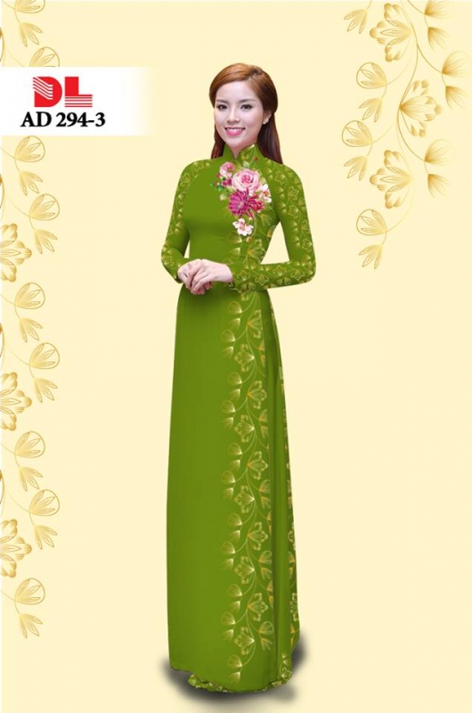 Vải áo dài hoa chạy dọc