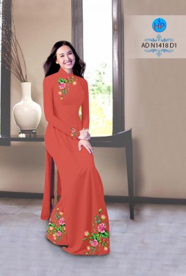 Vải áo dài hoa trên dưới-DT 3937