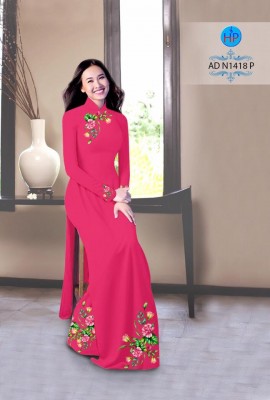 Vải áo dài hoa trên dưới-DT 3937