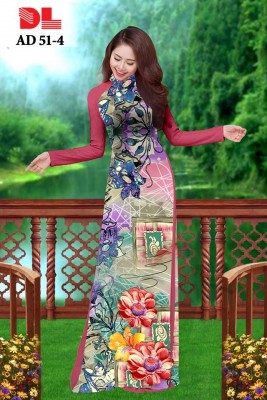 Vải áo dài hoa toàn thân-DT 3989