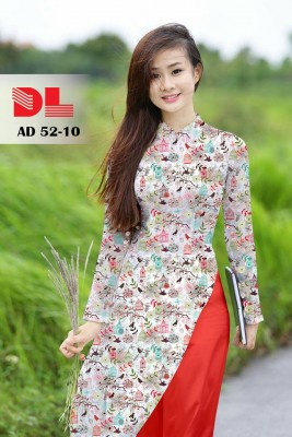 Vải áo dài hoa nhí-DT 3990