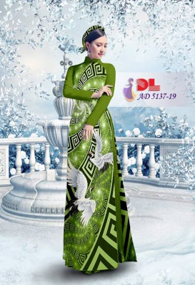 Vải áo dài chim và hoa văn-DT 3991