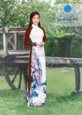 Vải áo dài tranh thủy mặc-DT 3998