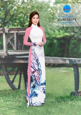 Vải áo dài tranh thủy mặc-DT 3998