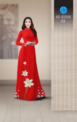 Vải áo dài hoa trắng-DT 3999